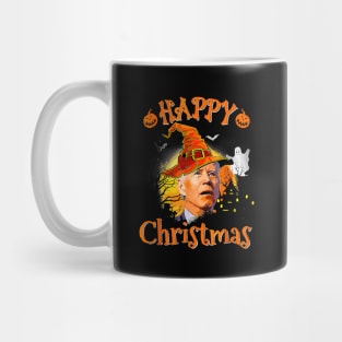 Happy Christmas Joe Biden Confused Pumpkin Halloween Spooky Mug